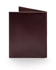 RFID leather passport holder, brown, back view