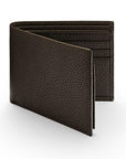 Leather RFID wallet with 9 cc, brown, front