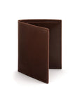 RFID leather wallet with ID, 9 CC, brown, front