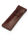 Single leather pen case, brown, front