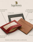 Slim Flat Leather Card Holder with ID Window, features and dimensions