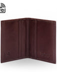 RFID leather credit card wallet, brown, inside