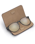 Slim Leather Glasses Lens Cover with Magnetic Closure, Brown, inside