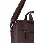 Slim Leather Laptop Bag for 13-inch Laptops, Brown, with shoulder strap