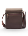 Small leather messenger bag, brown, back