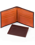 Leather 2 in 1 Wallet - Brown With Orange