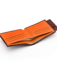 Leather 2 in 1 Wallet - Brown With Orange