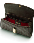Woven leather clutch, brown, inside