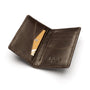 Woven leather card holder, brown, inside