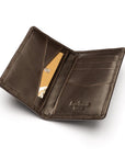 Woven leather card holder, brown, inside