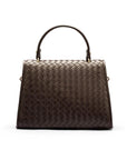 Woven leather Sabrina bag, brown, back