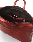 15" slim leather laptop bag, burgundy, inside