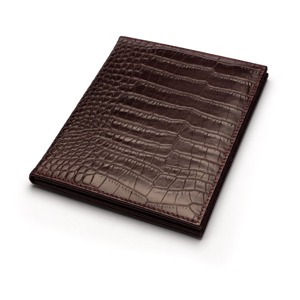 Double leather photo frame, burgundy croc, 6 x 4", front