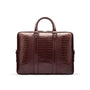 15" leather laptop bag, burgundy croc, front