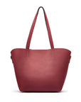 Leather tote bag, burgundy, front view