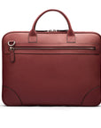 16" slim leather laptop bag, burgundy, back