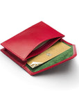 Leather business card envelope, burgundy, inside