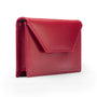 Leather business card holder, burgundy, side