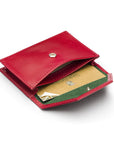 Leather business card holder, burgundy, inside