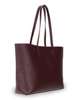Leather tote bag, burgundy, side