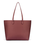 Luxury Leather Tote Bag and Shopper, Burgundy, front