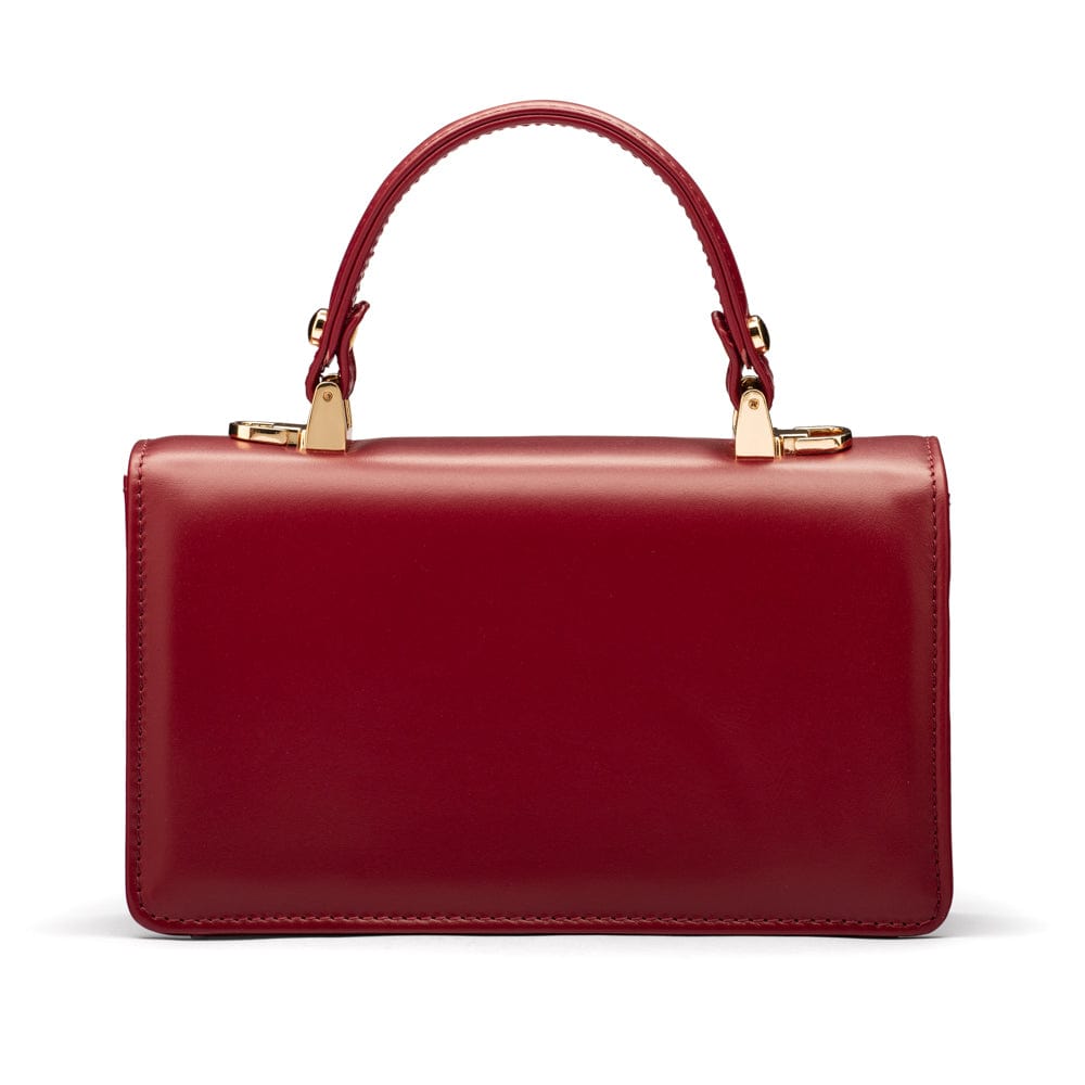 Maya top handle bag, burgundy, back