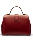 Mini leather Gladstone bag, burgundy, back