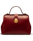 Mini leather Gladstone bag, burgundy, front
