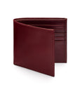 RFID wallet in bridle hide leather, burgundy, front