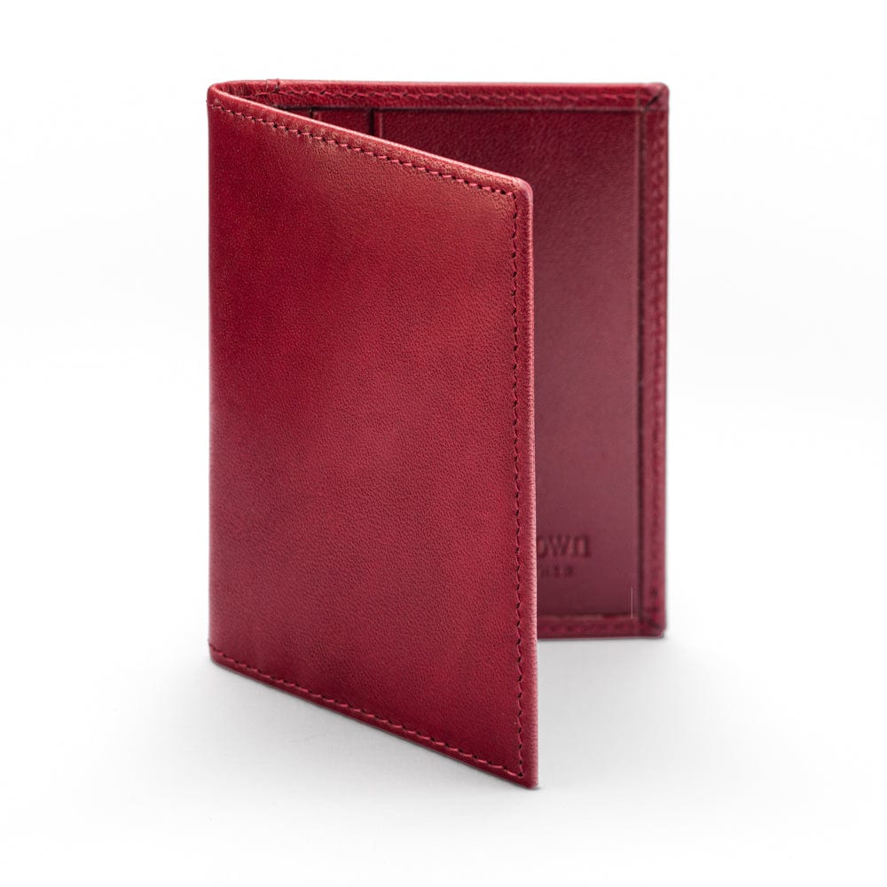 Slim Leather Credit Card Wallet With RFID Protection - Burgundy