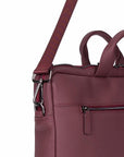 Slim Leather Laptop Bag for 13-inch Laptops, Burgundy,, with strap