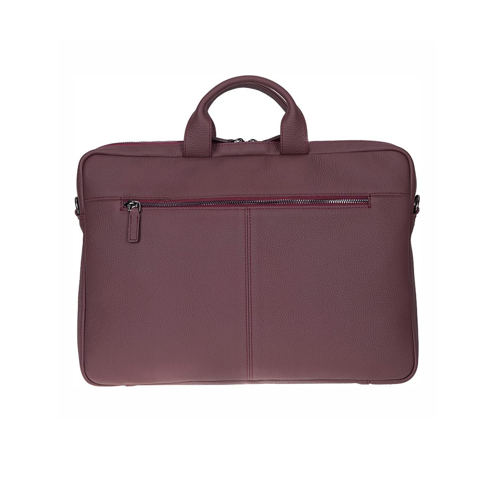 Slim Leather Laptop Bag for 13-inch Laptops, Burgundy, front