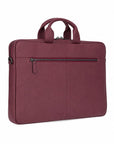 Slim Leather Laptop Bag for 13-inch Laptops, Burgundy, front view
