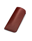 Small leather glasses case, burgundy, front