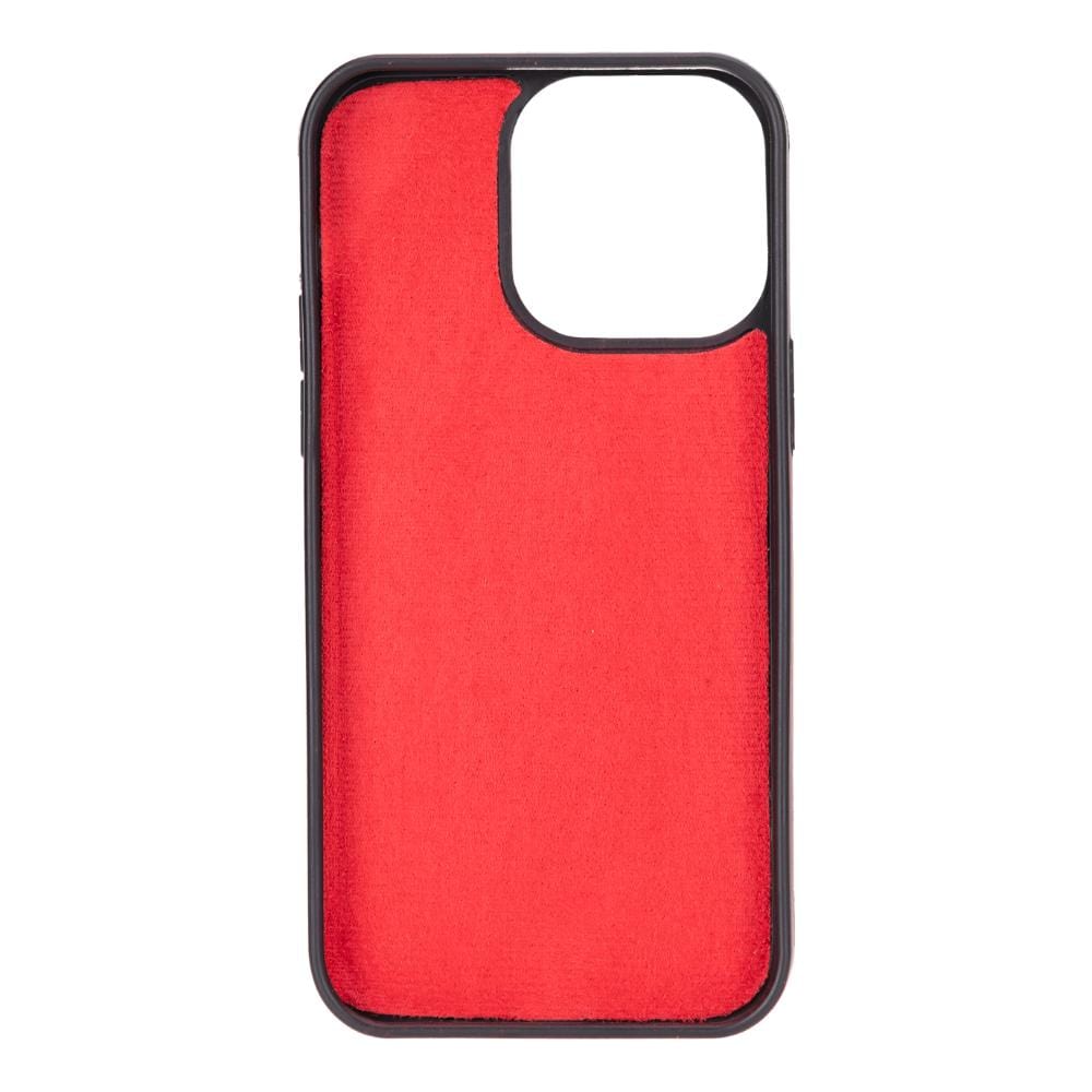 iPhone 14 Pro Max case with RFID protection, burnished red, inside back cover