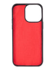 iPhone 14 Pro Max case with RFID protection, burnished red, inside back cover