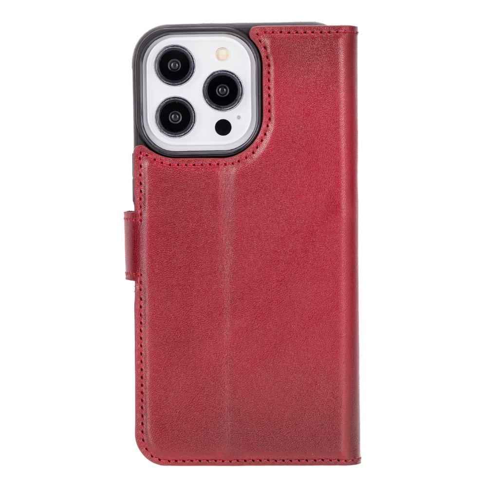 iPhone 14 Pro Max case with RFID protection, burnished red, back