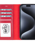 iPhone 14 Pro Max case with RFID protection, burnished red, inside