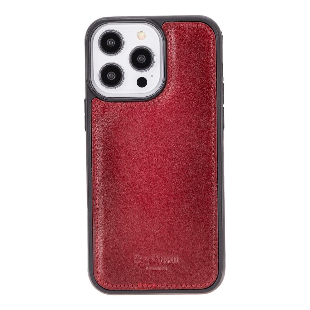 iPhone 14 Pro Max case with RFID protection, burnished red, back cover