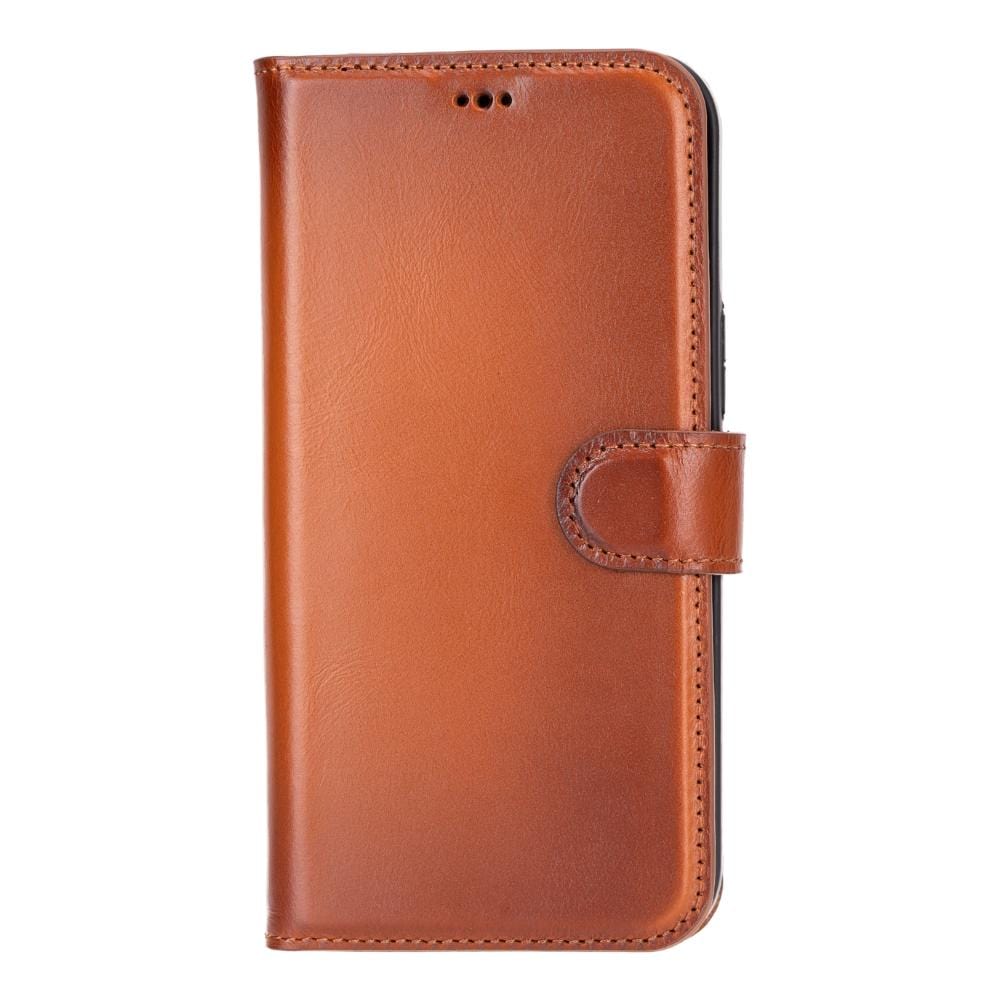 iPhone 14 Pro Max case with RFID, burnished tan, front