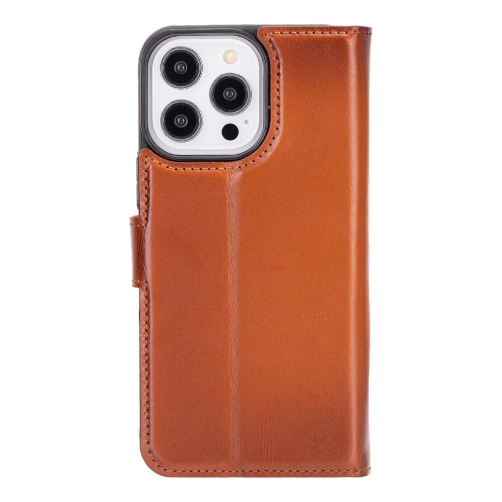 iPhone 14 Pro Max case with RFID, burnished tan, back