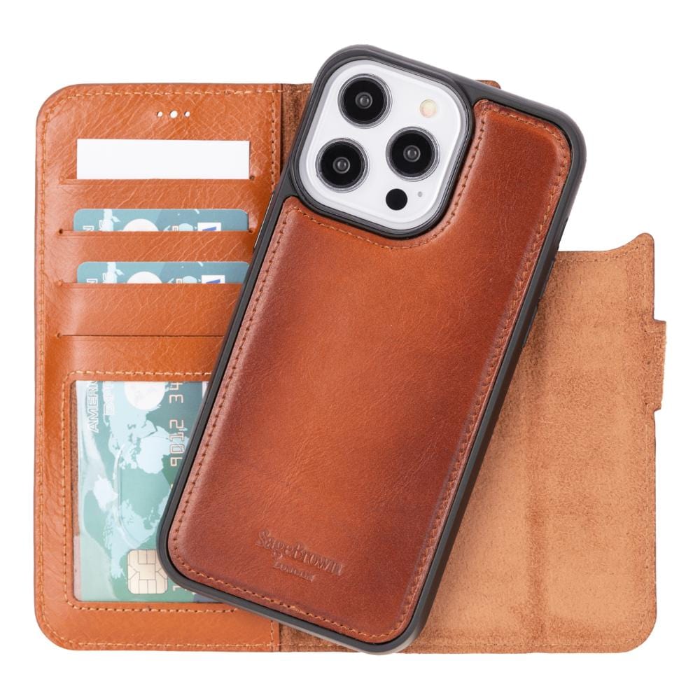 iPhone 14 Pro Max case with RFID, burnished tan