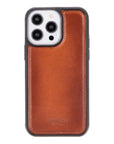 iPhone 14 Pro Max case with RFID, burnished tan, back cover