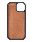 iPhone 15 case in leather with RFID - burnished tan, inside back cover