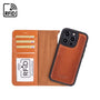 iPhone 15 Pro Max case in eather with RFID, burnished tan, inside