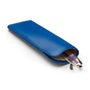 Large leather glasses case, soft cobalt, inside