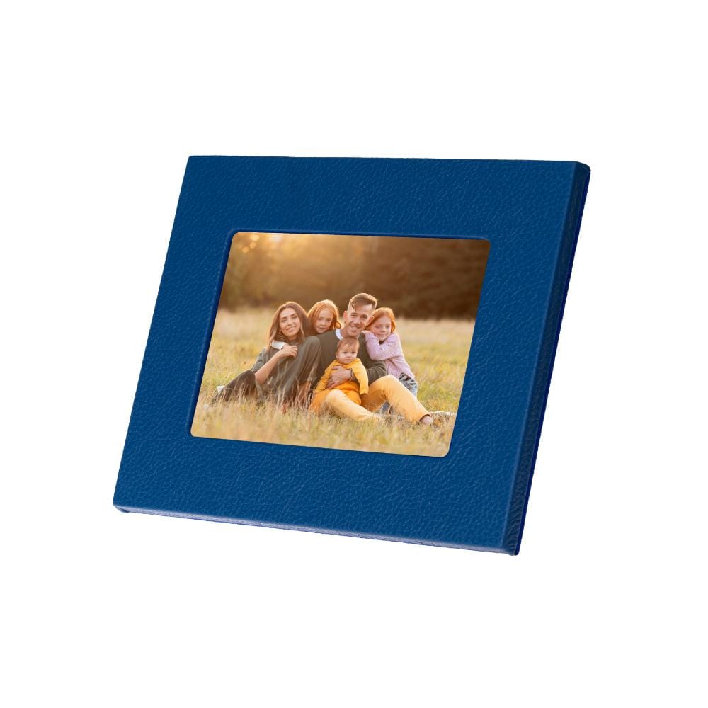 Luxury leather  frame, cobalt, landscape with picture