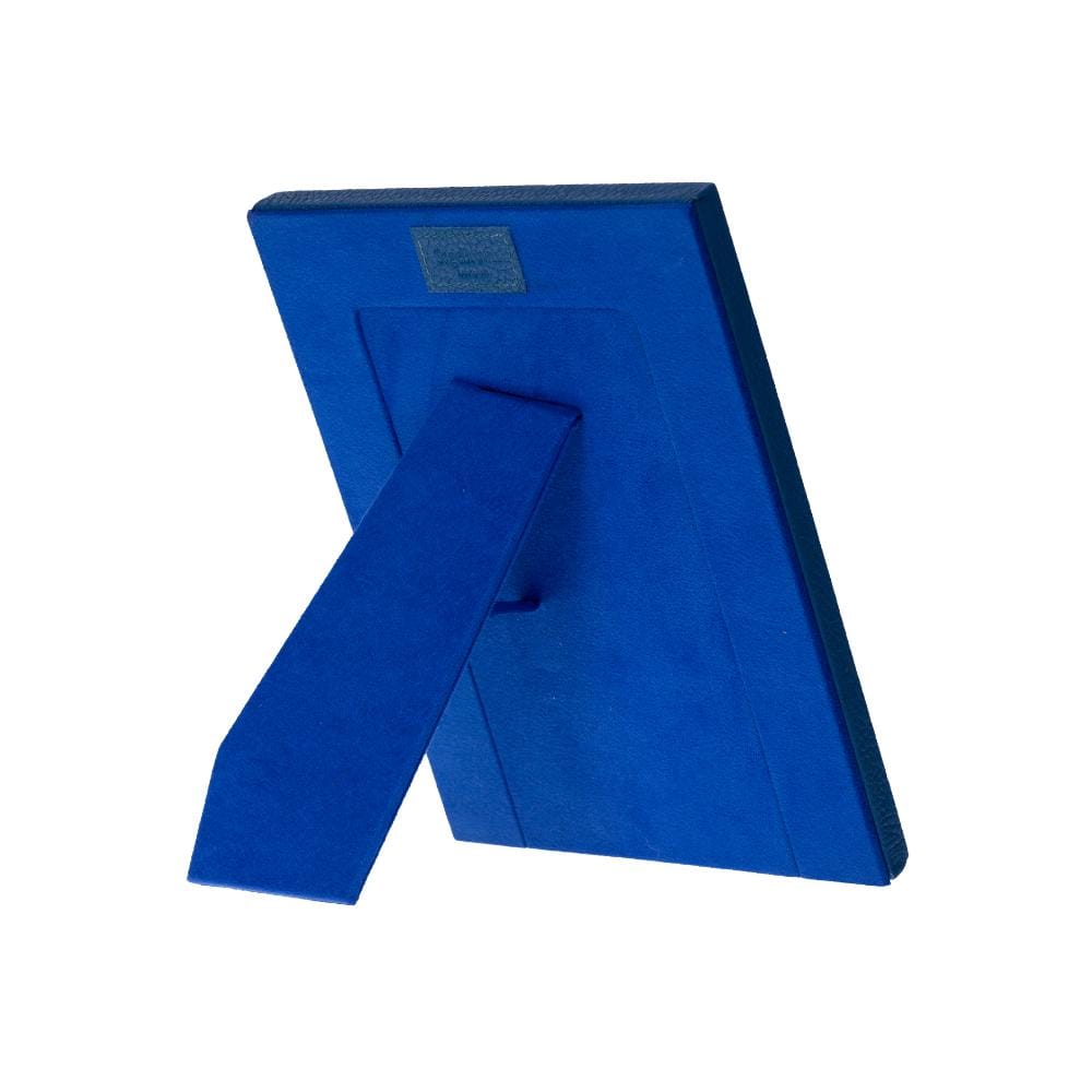 Luxury leather  frame, cobalt, portrait back