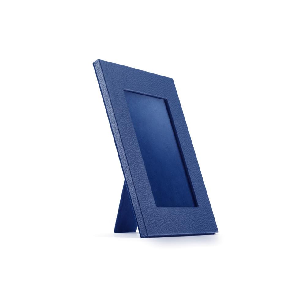 Luxury leather  frame, cobalt, side