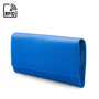 Luxury RFID leather travel wallet, cobalt, side